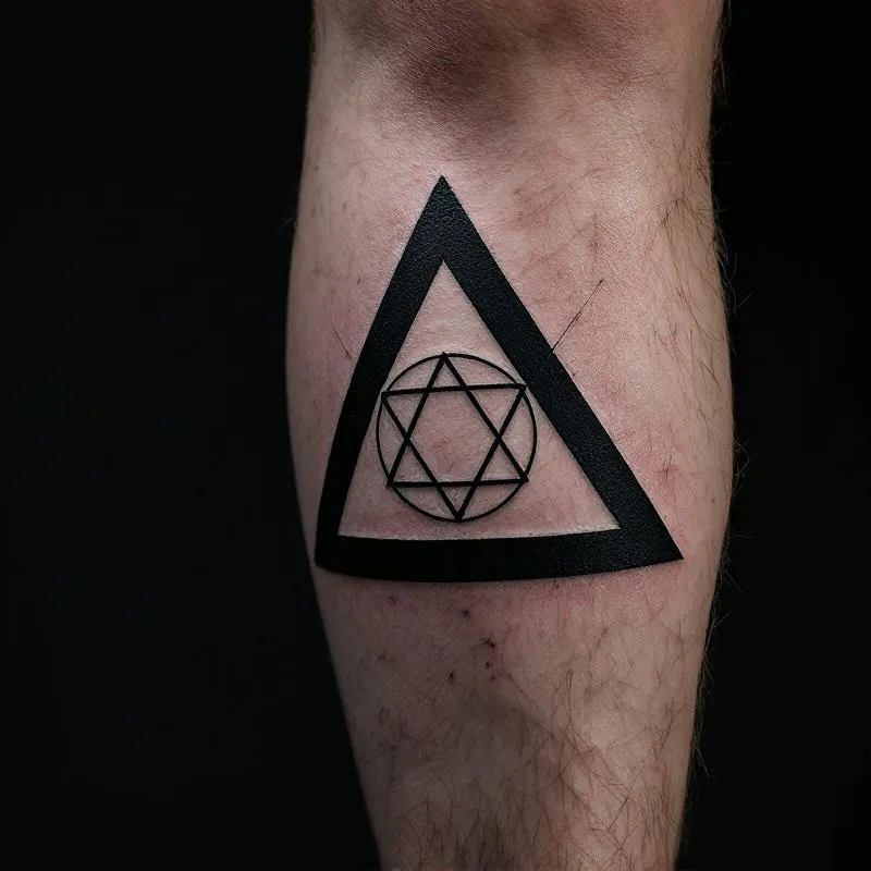 Blackwork ornamental tattoo