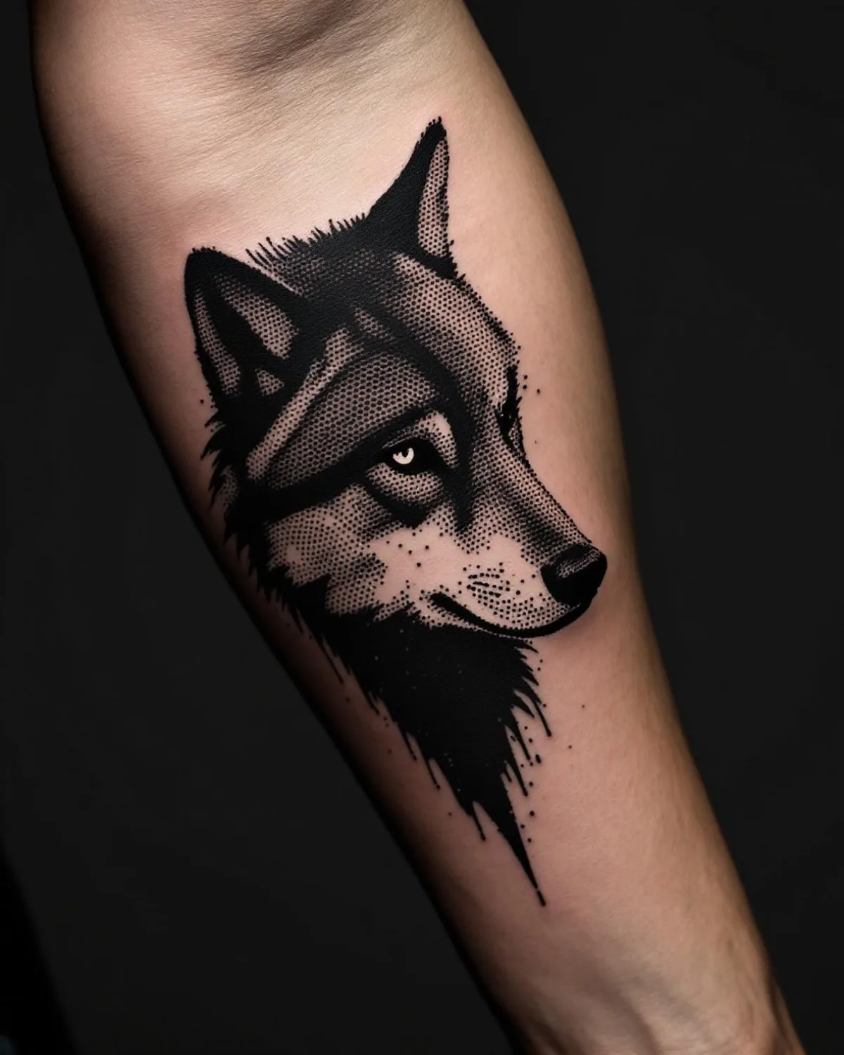 A representative tattoo in the Dotwork style